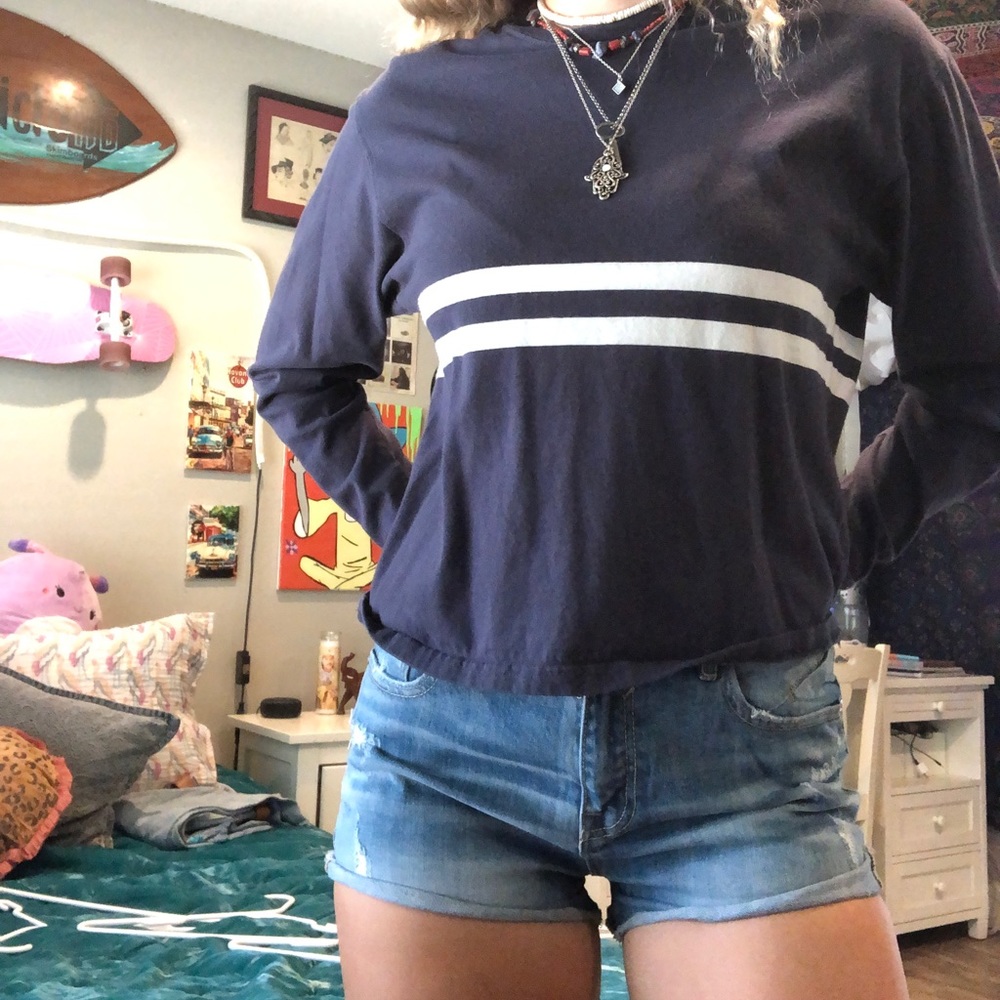 Navy blue striped longsleeve